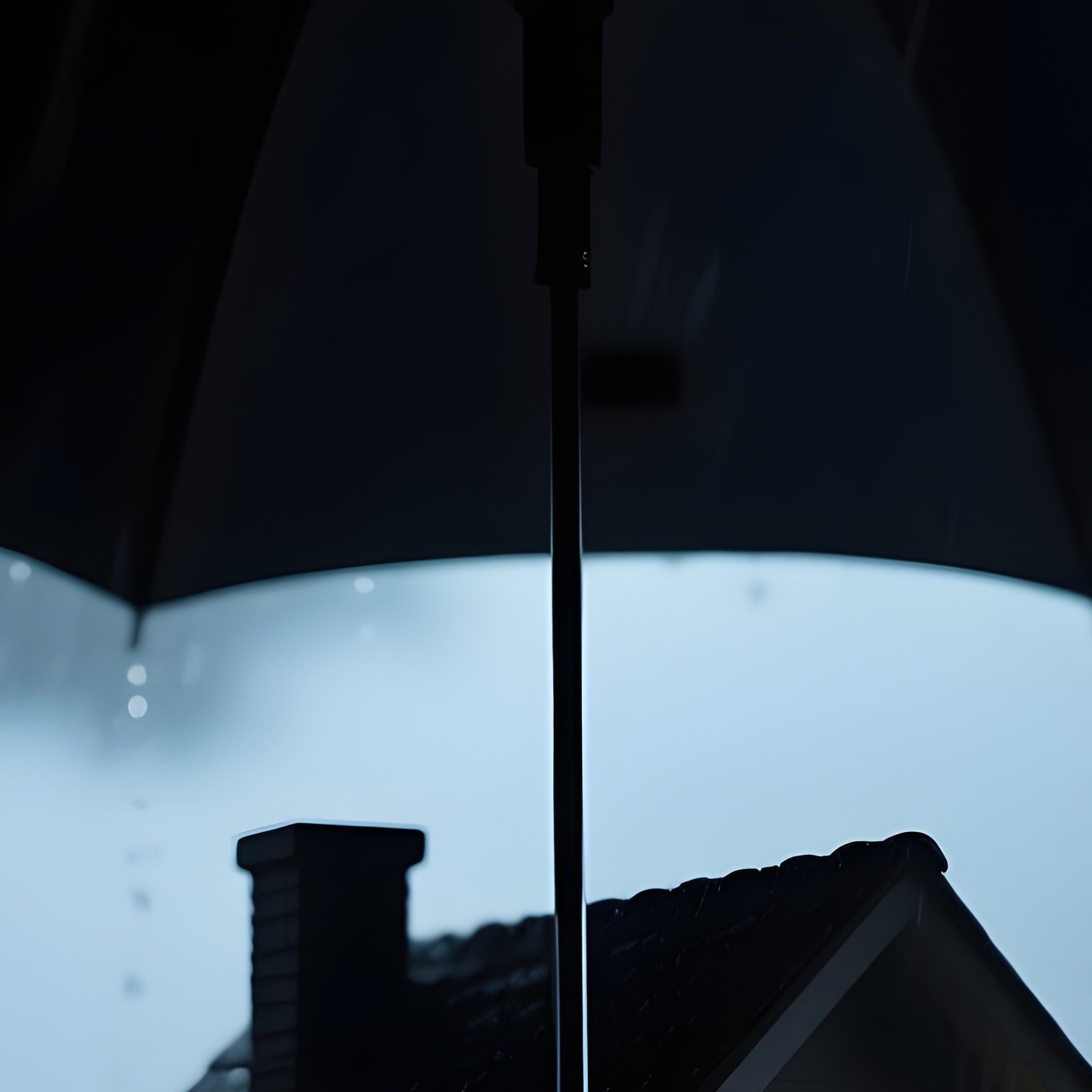 Umbrella Shielding House From Rain Symbolizing Insurance Protection - Full Resolution Quality Preview