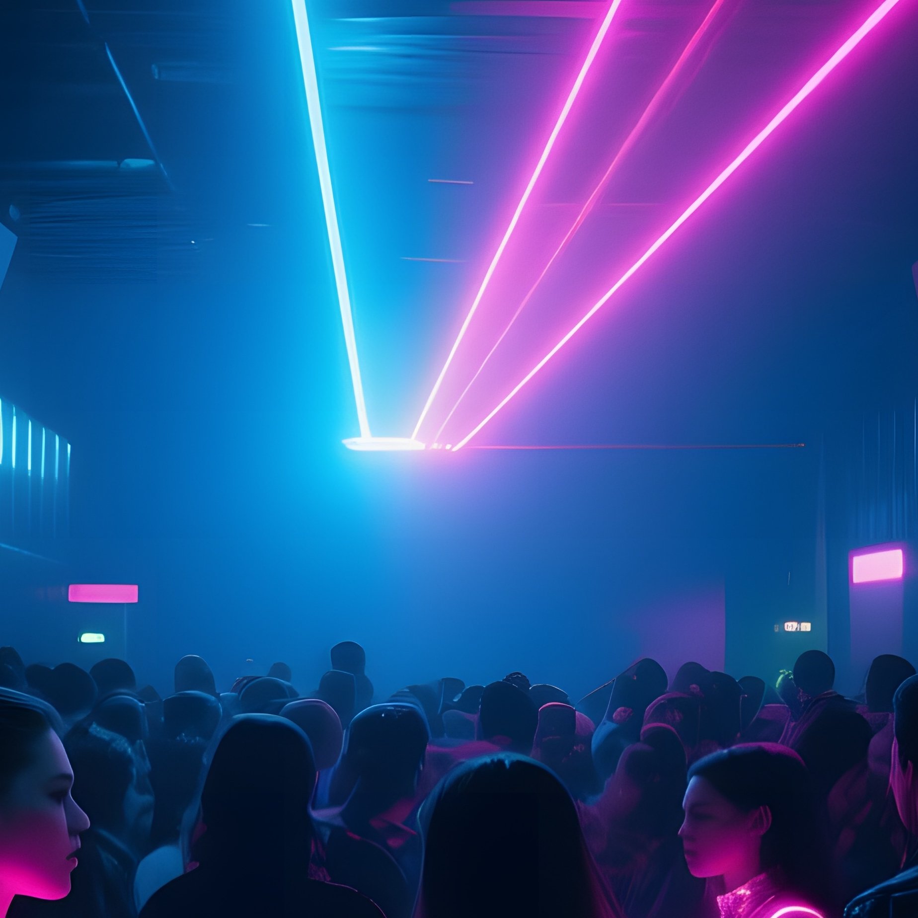 Underground Club Laser Beams Metal Walls Led Outfits - Full Resolution Quality Preview