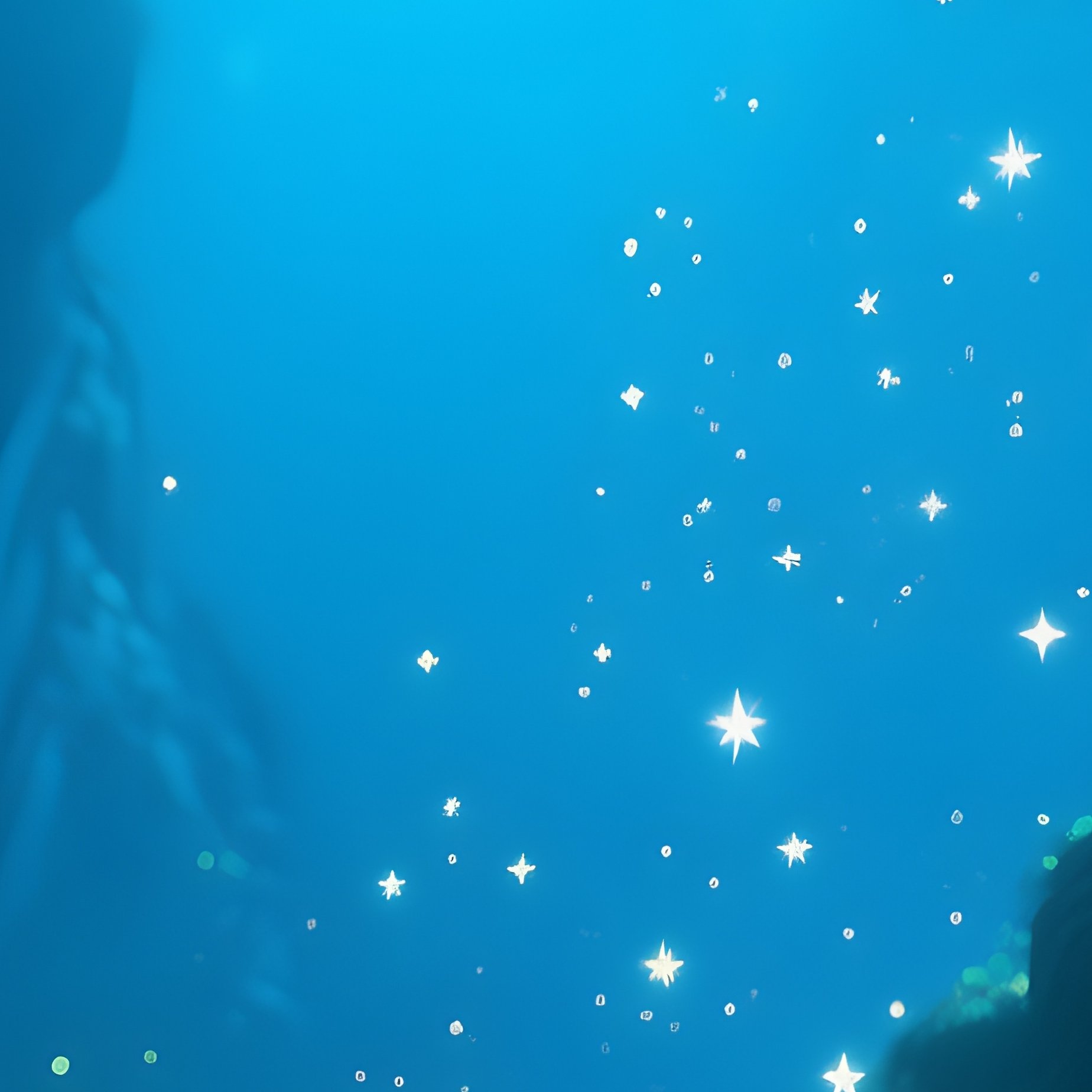Underwater Cave Glowing Plankton Stars - Full Resolution Quality Preview