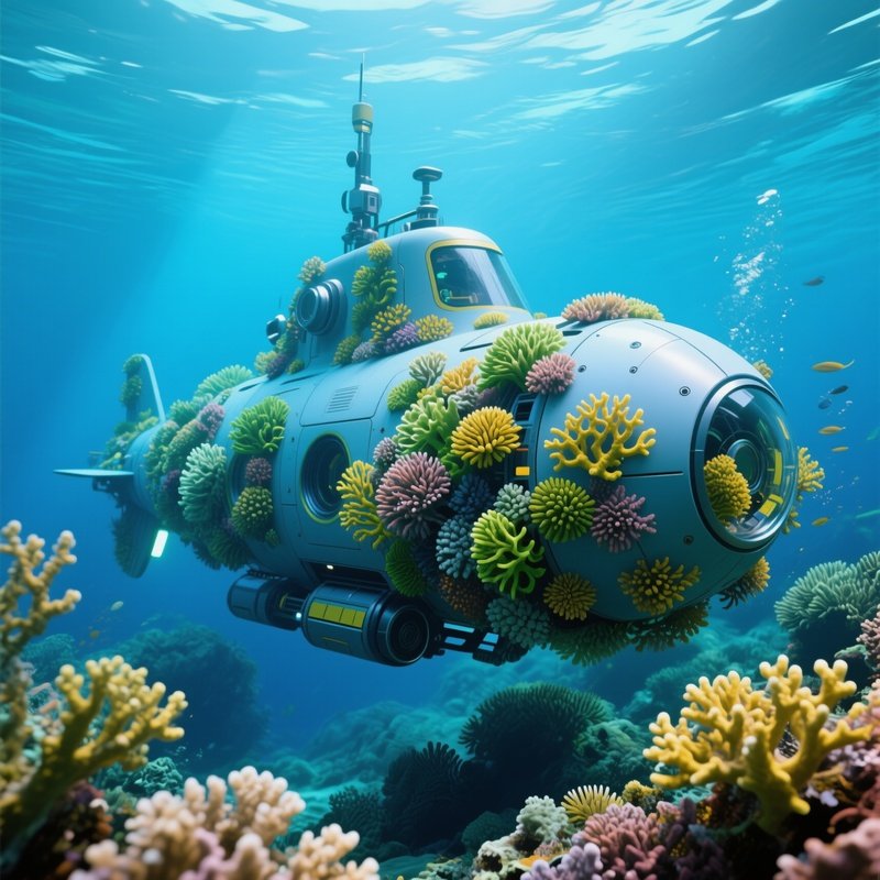 Underwater Coral Garden Robot Submarine