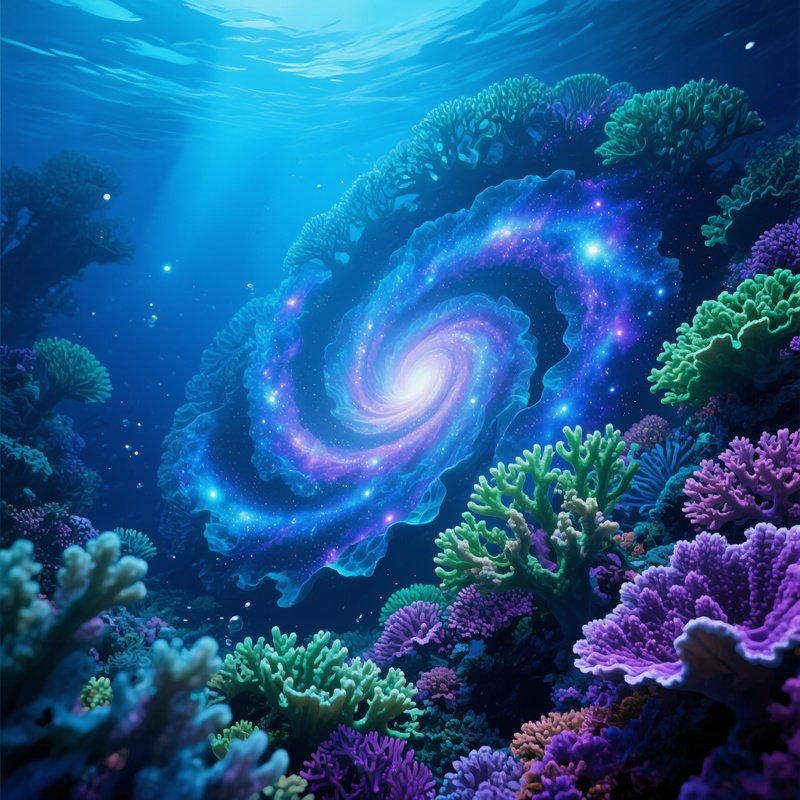 Underwater Coral Garden Spiral Galaxy