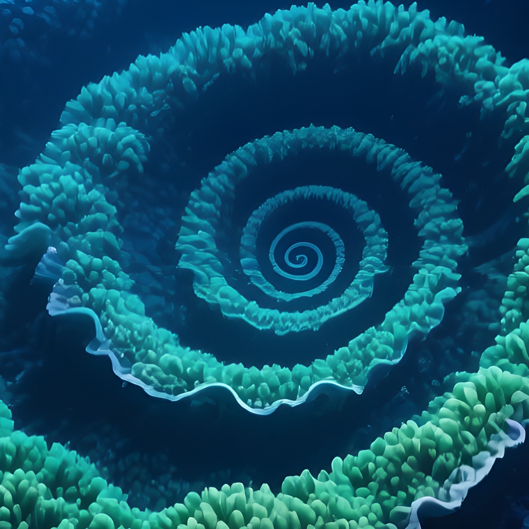 Underwater Coral Garden Spiral Pattern - Full Resolution Quality Preview
