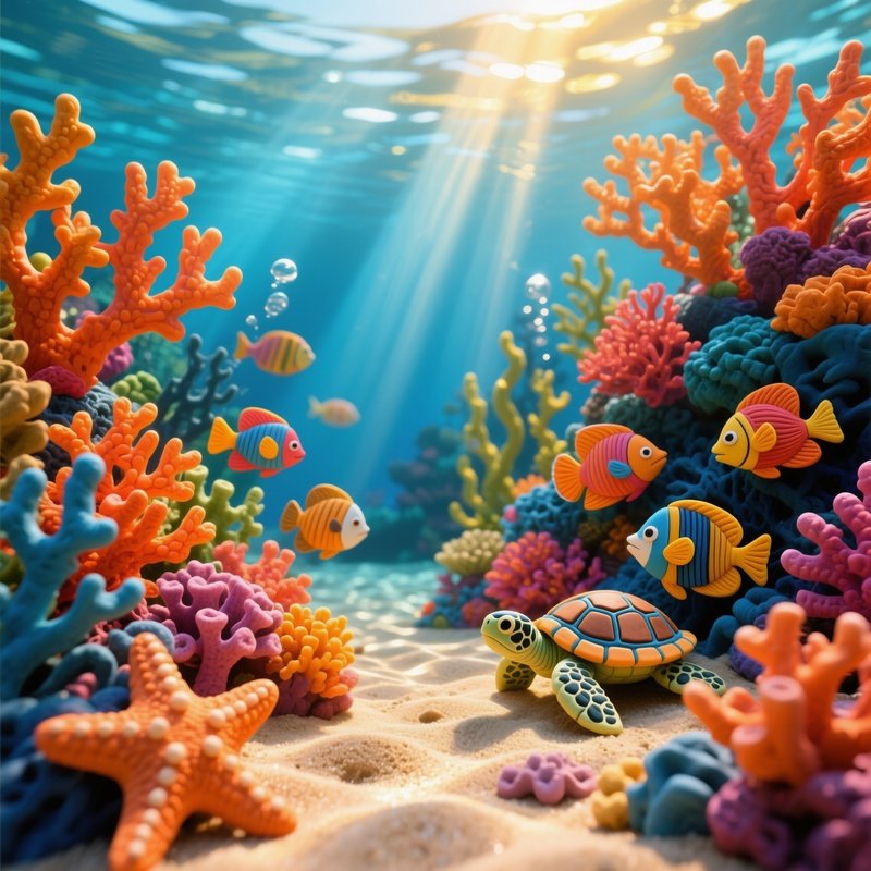 Underwater Coral Reef Polymer Clay