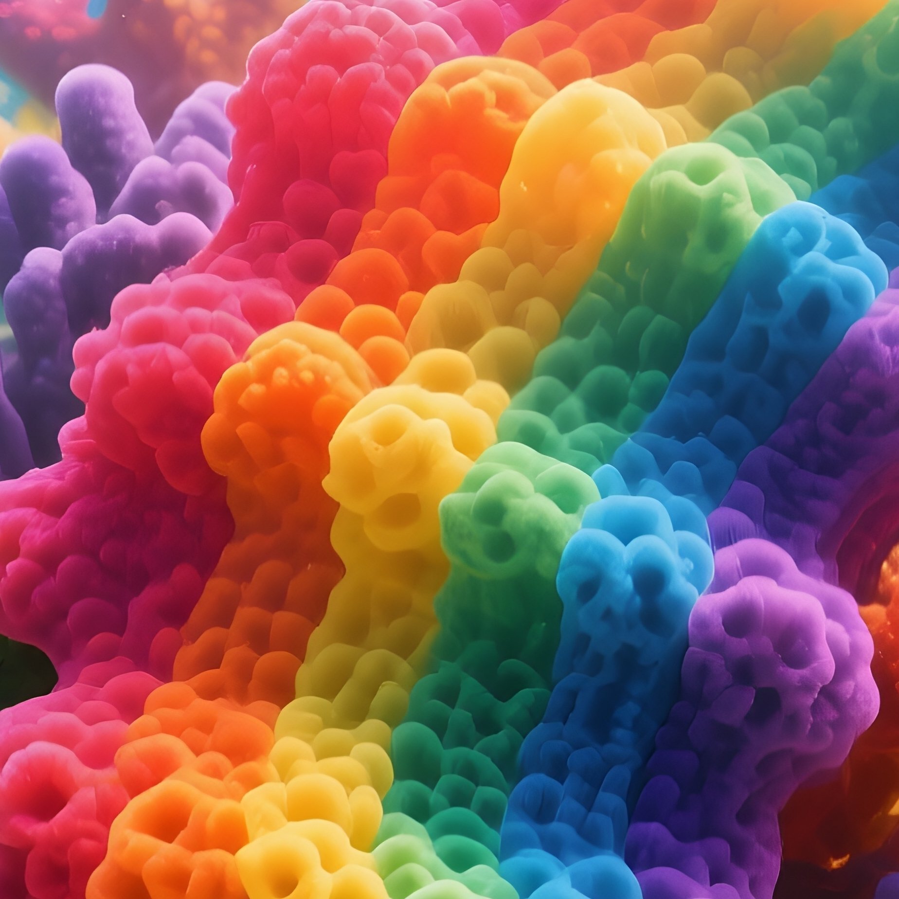Underwater Coral Reef Rainbow Sponges Artistic - Full Resolution Quality Preview