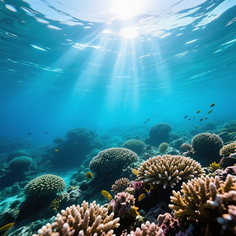 Underwater Coral Reef Sunlight
