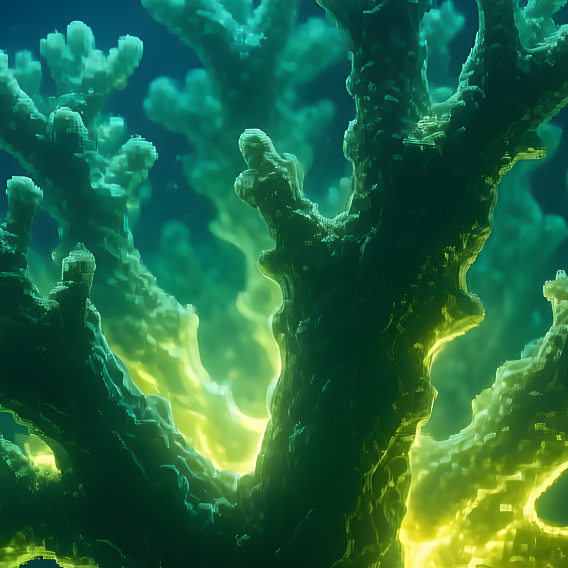 Underwater Coral With Alien Life - Full Resolution Quality Preview