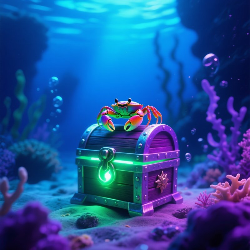 Underwater Crab On Glowing Chest