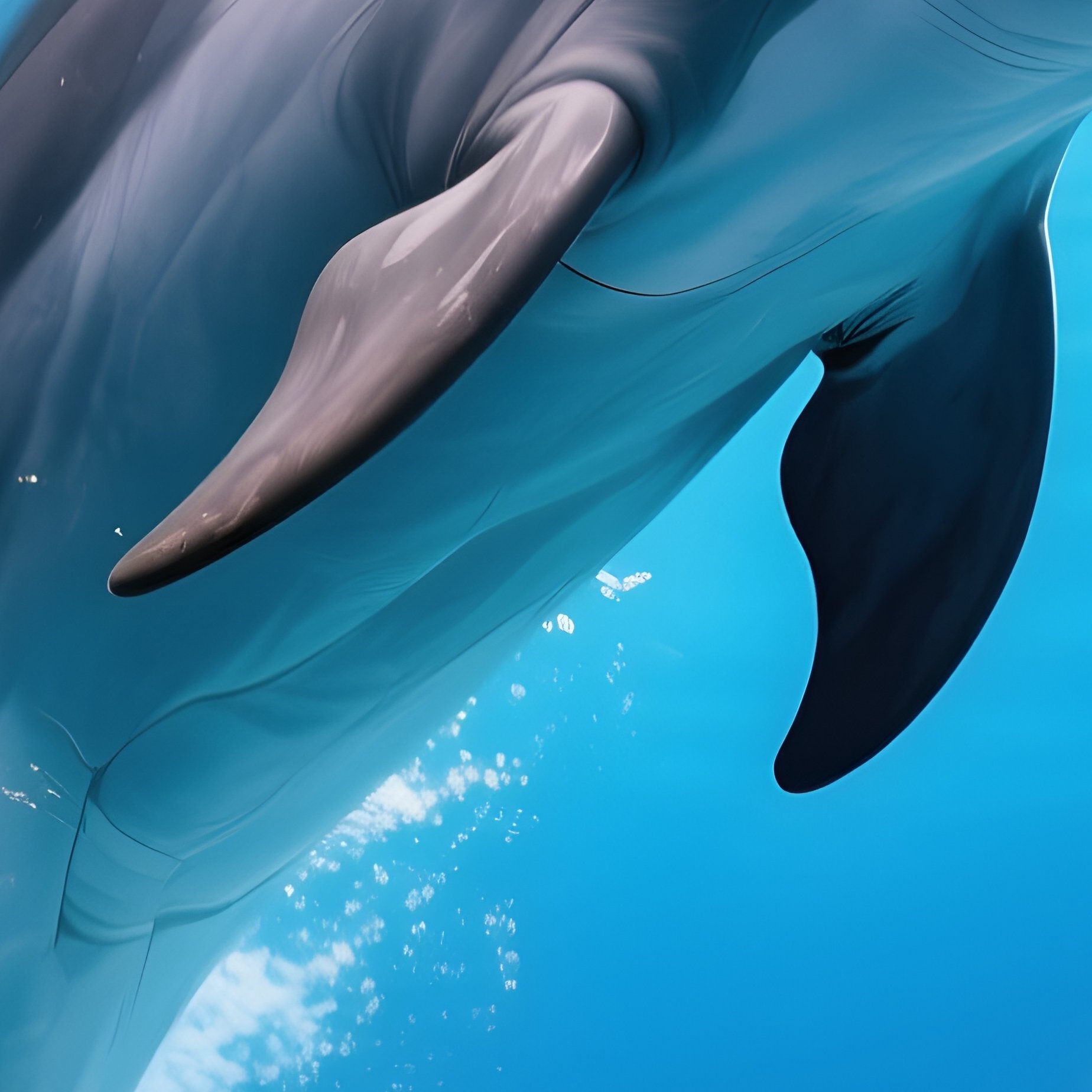 Underwater Dolphin Spinning Through Bubbles And Light Movie - Full Resolution Quality Preview