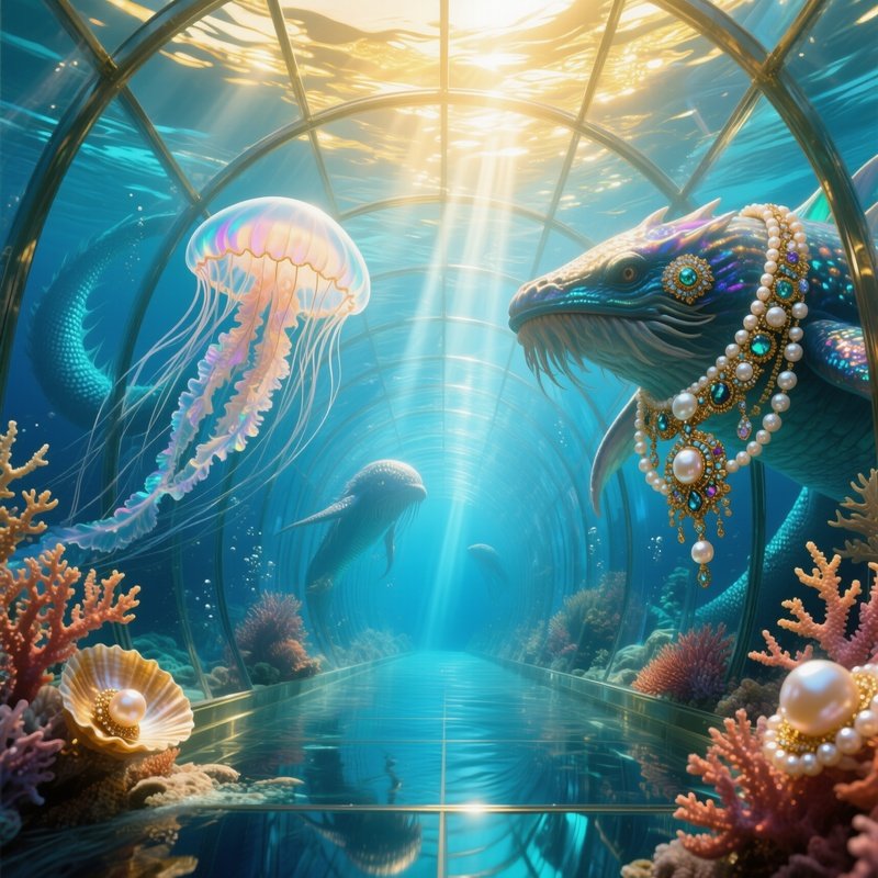 Underwater Glass Tunnel Colossal Sea Creatures Jewelry