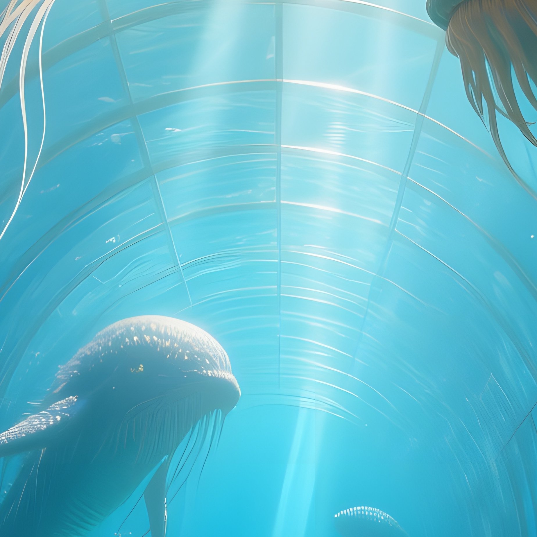 Underwater Glass Tunnel Colossal Sea Creatures Jewelry - Full Resolution Quality Preview
