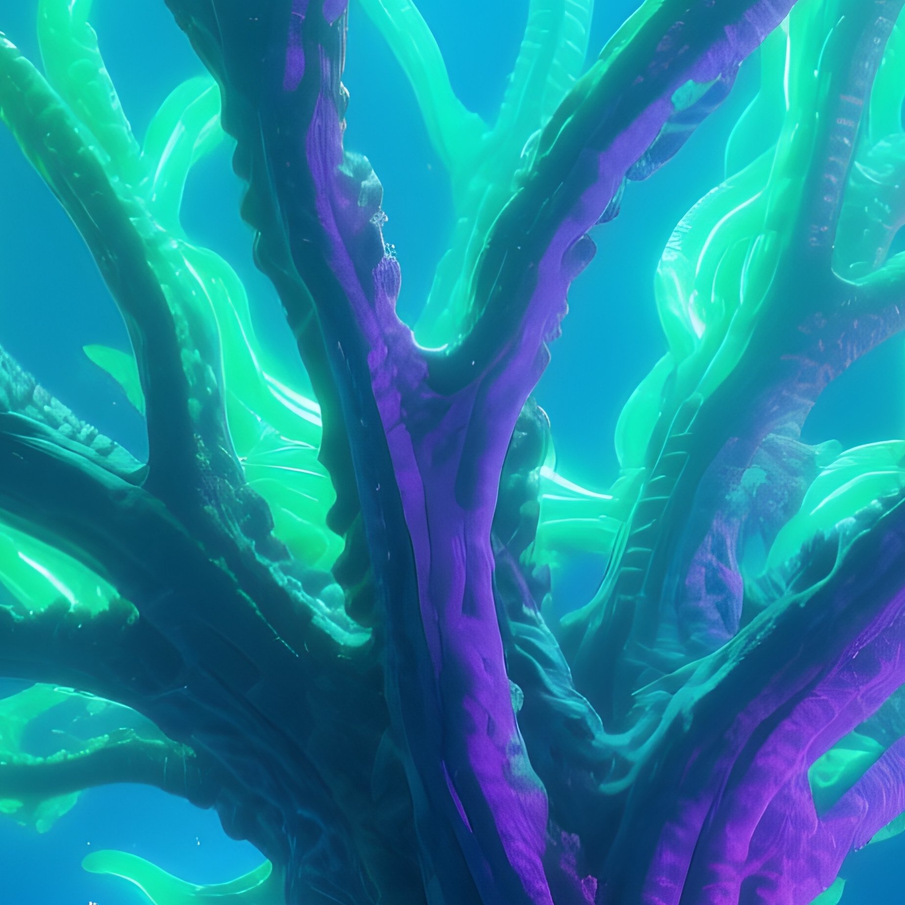 Underwater Image Coral Tree Reaching Toward Surface Fictional - Full Resolution Quality Preview