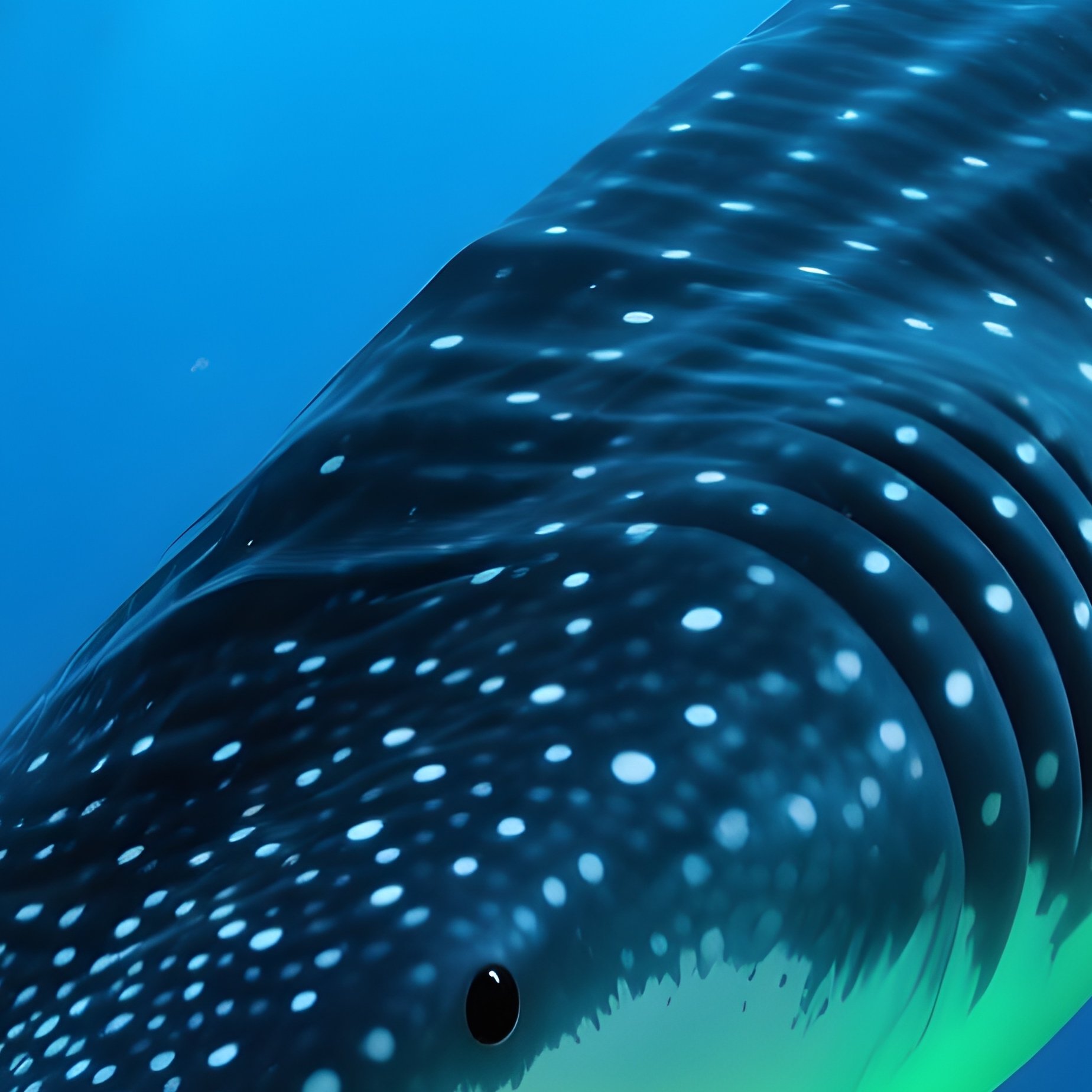 Underwater Image Whale Shark Feeding Glowing Reef Altered - Full Resolution Quality Preview