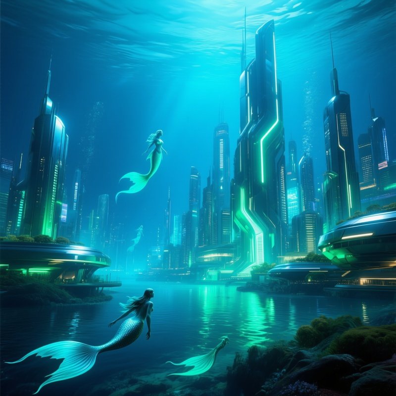 Underwater Mermaid City Scientific Glow