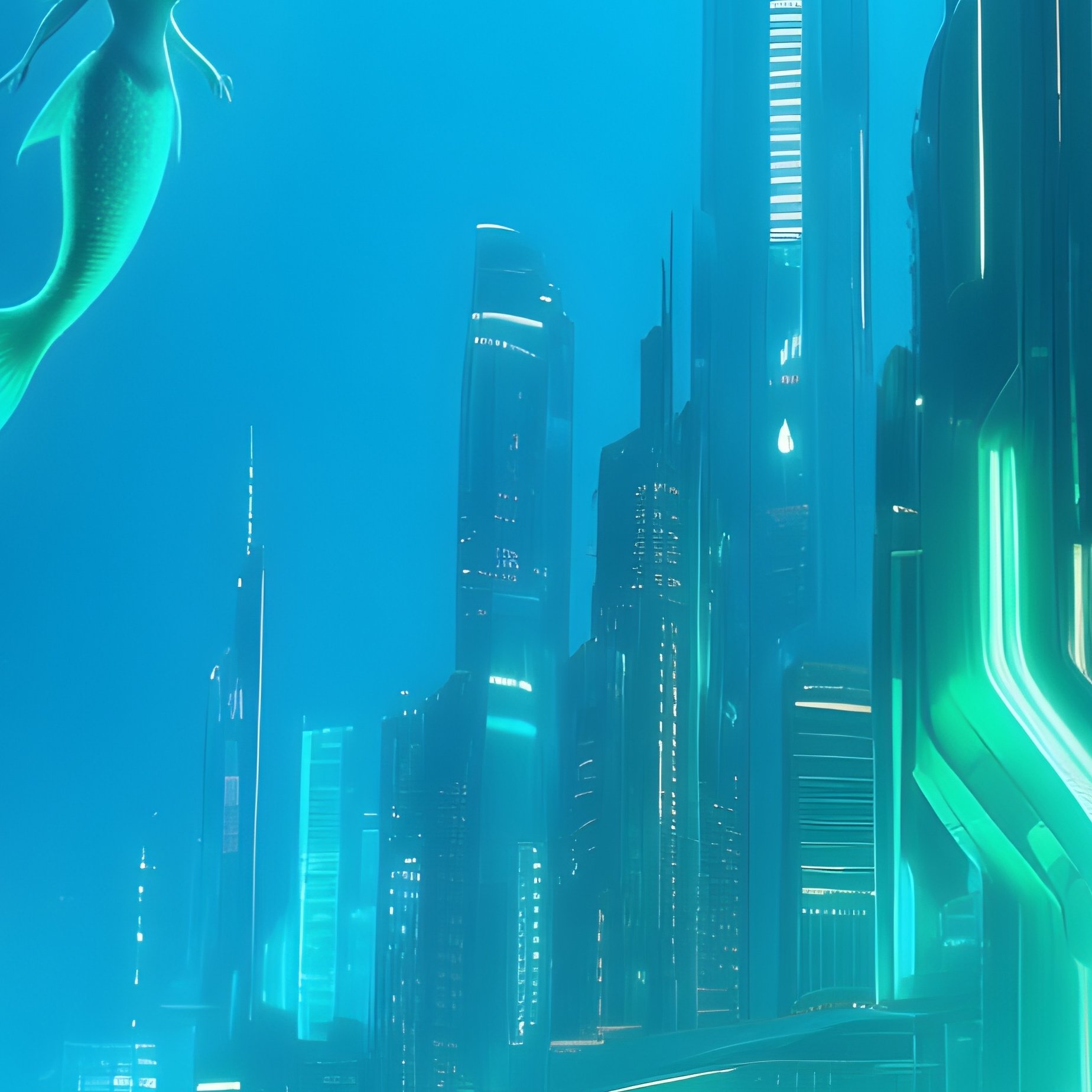 Underwater Mermaid City Scientific Glow - Full Resolution Quality Preview