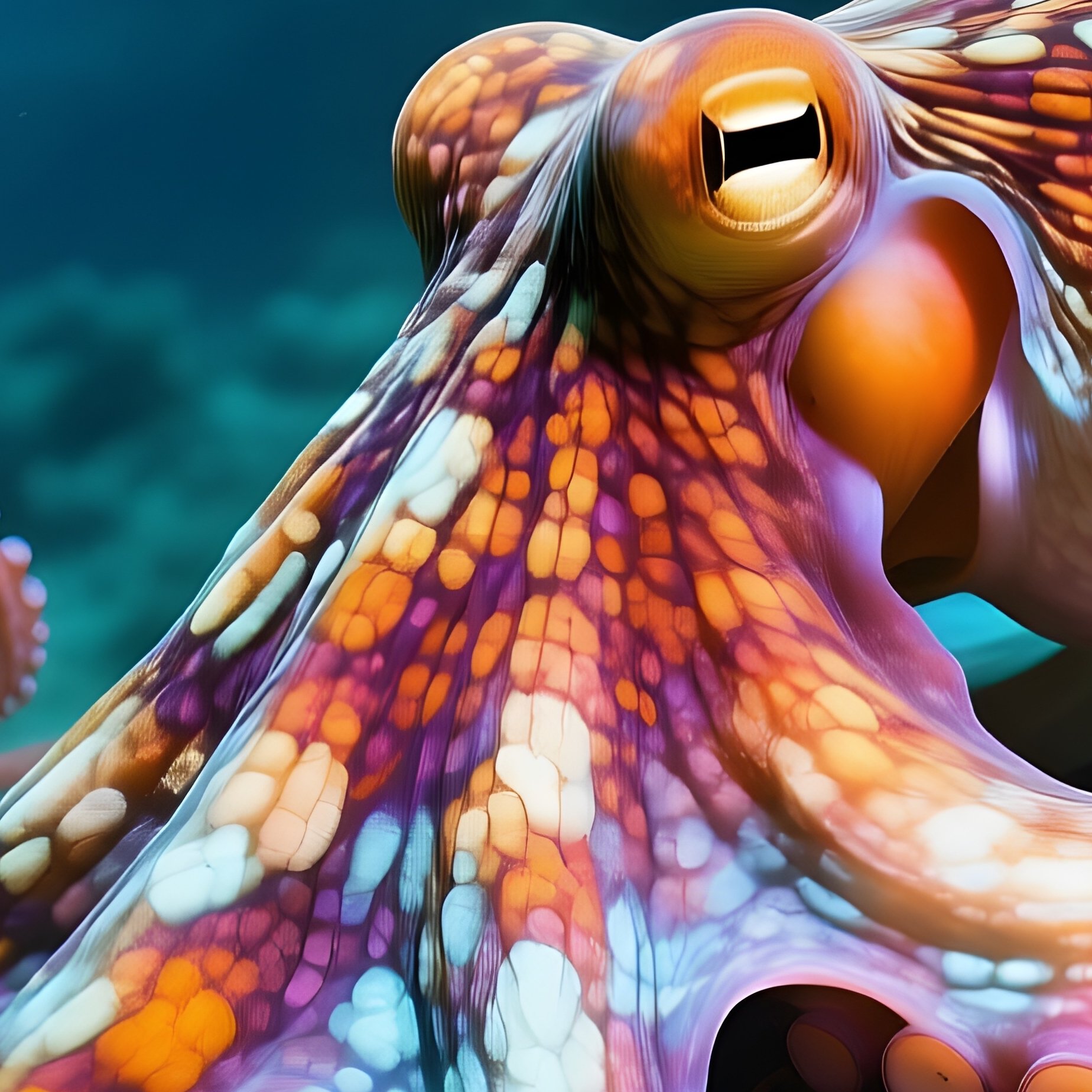 Underwater Octopus Camouflage - Full Resolution Quality Preview