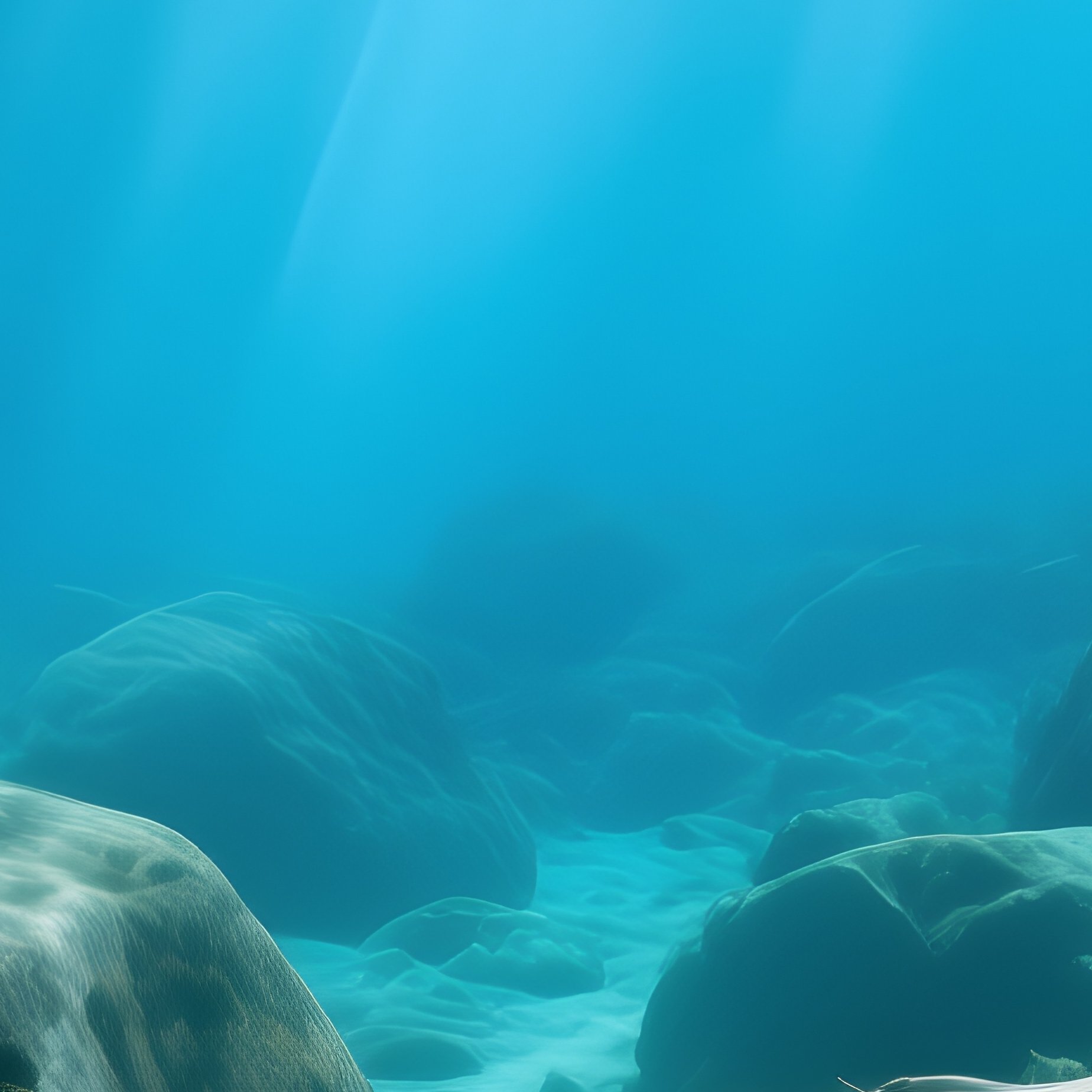 Underwater Scene With Natural Rocks And Driftwood - Full Resolution Quality Preview