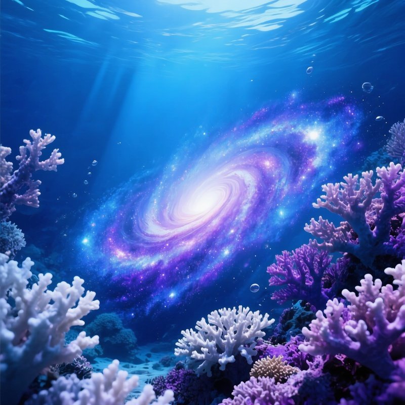 Underwater Spiral Galaxy Coral Reef