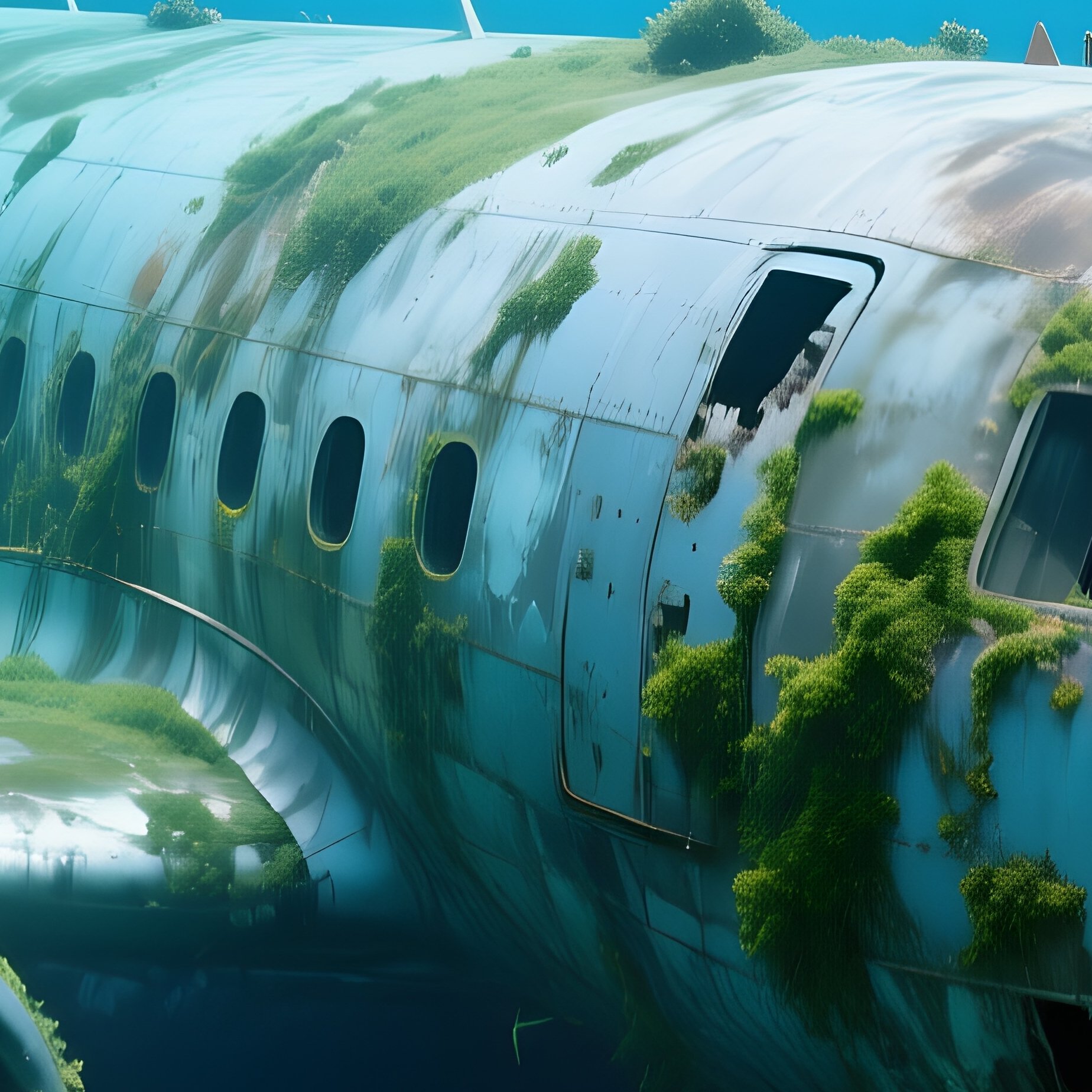 Underwater Sunken Airplane - Full Resolution Quality Preview