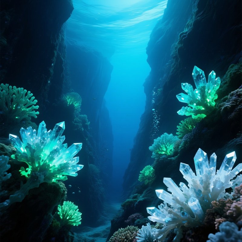 Underwater Trench Alien Coral Science Fiction