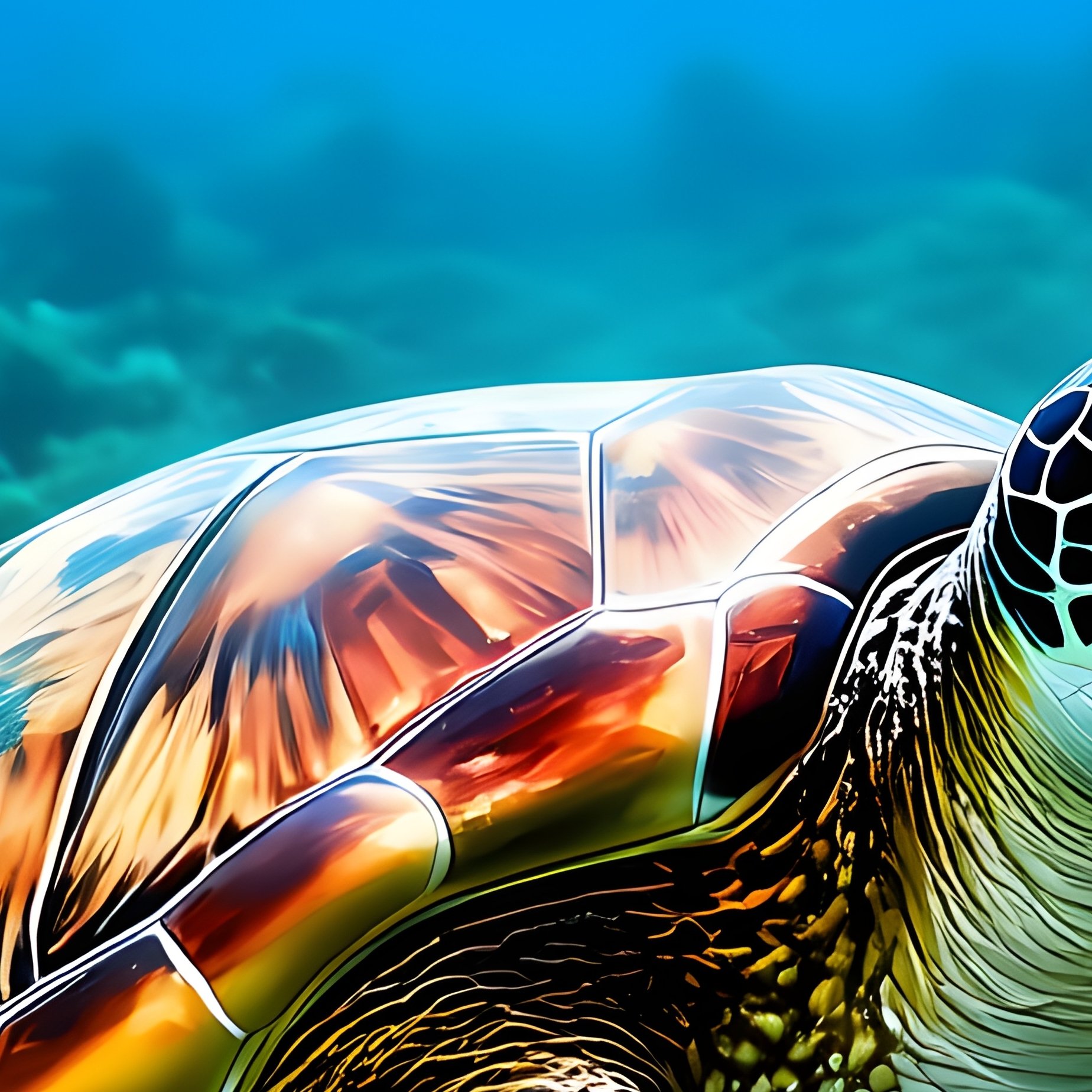 Underwater Turtle Corals And Starfish - Full Resolution Quality Preview