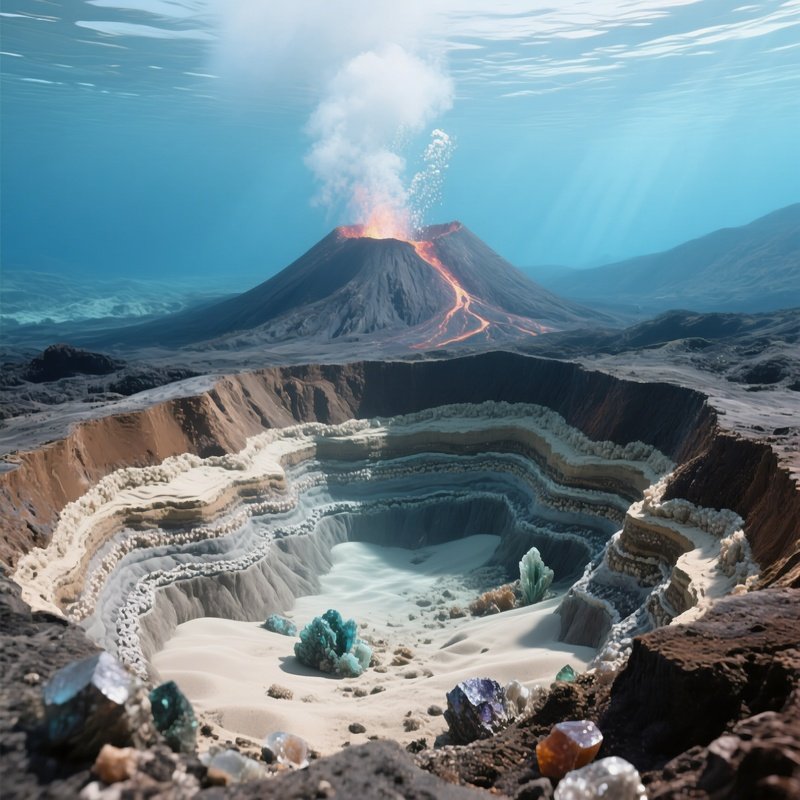 Underwater Volcanic Vent Geological Science