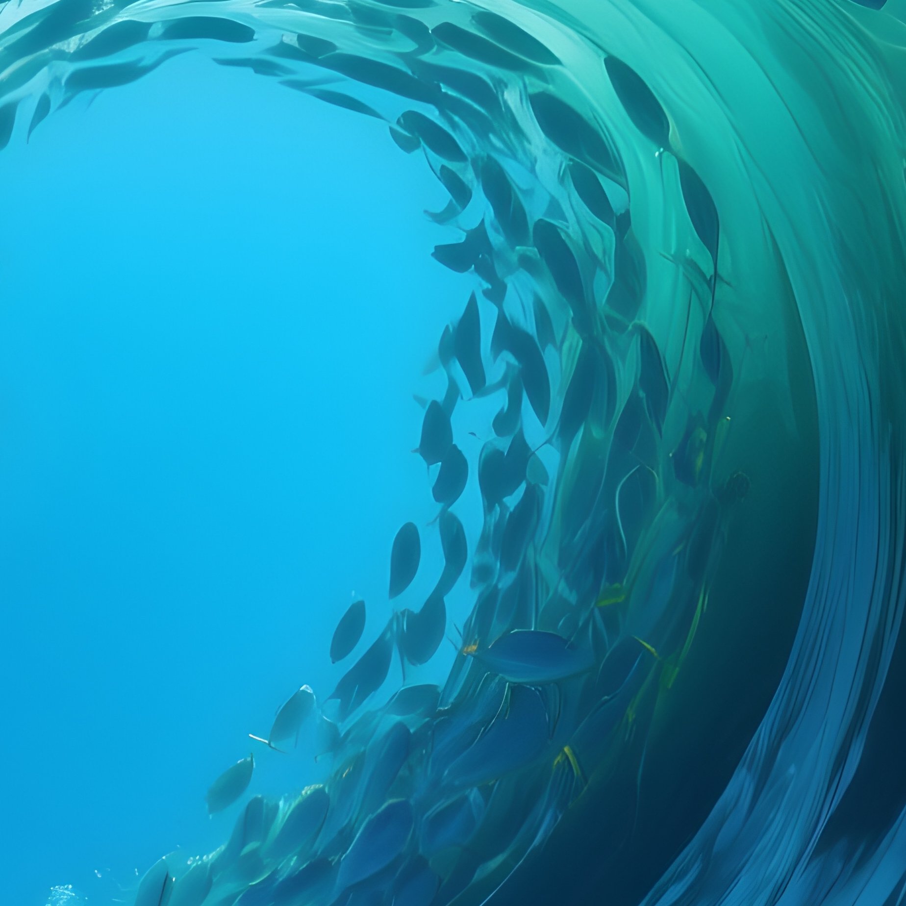 Underwater Wave Fish School - Full Resolution Quality Preview