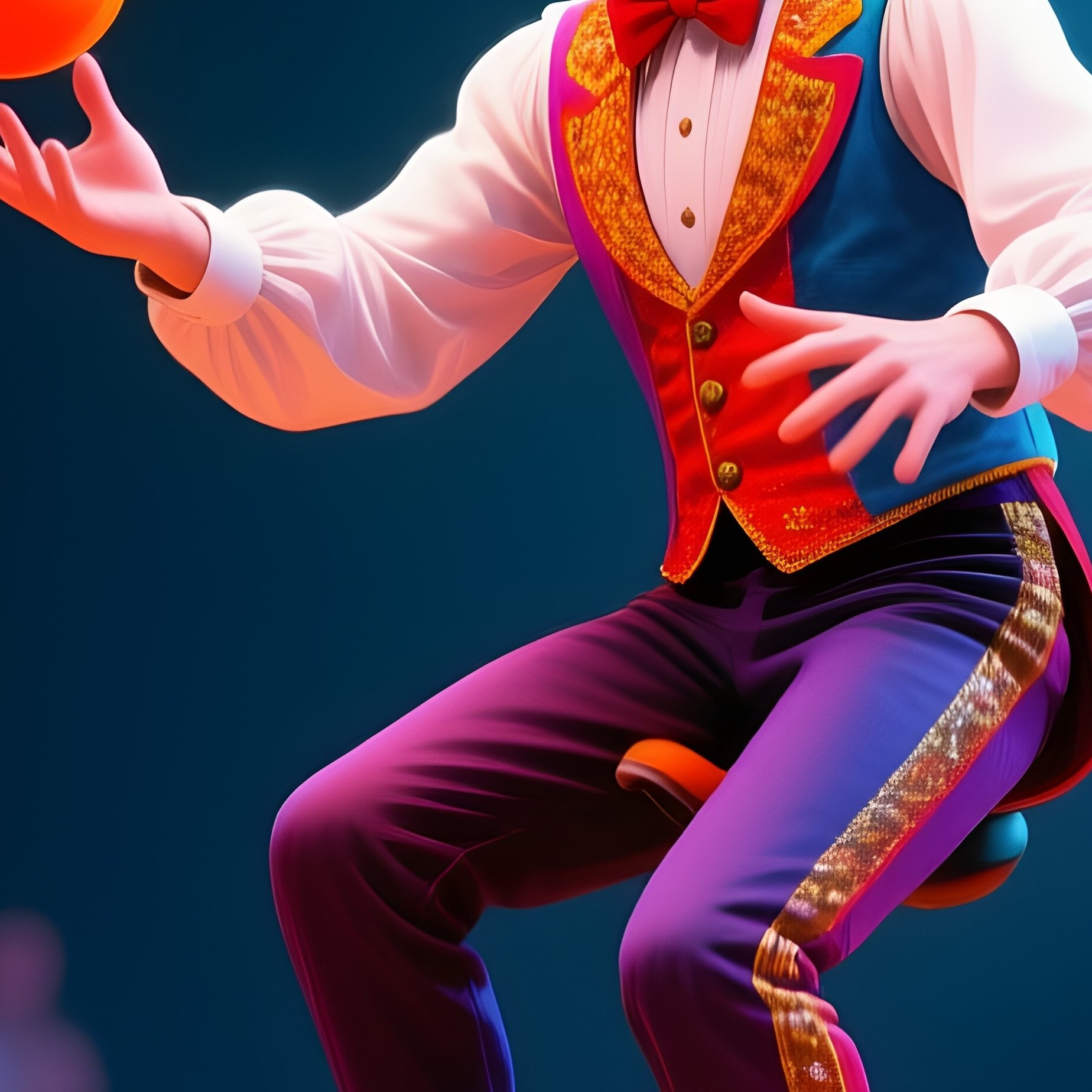 Unicyclist Juggling Colorful Balls Ring Digital Art - Full Resolution Quality Preview