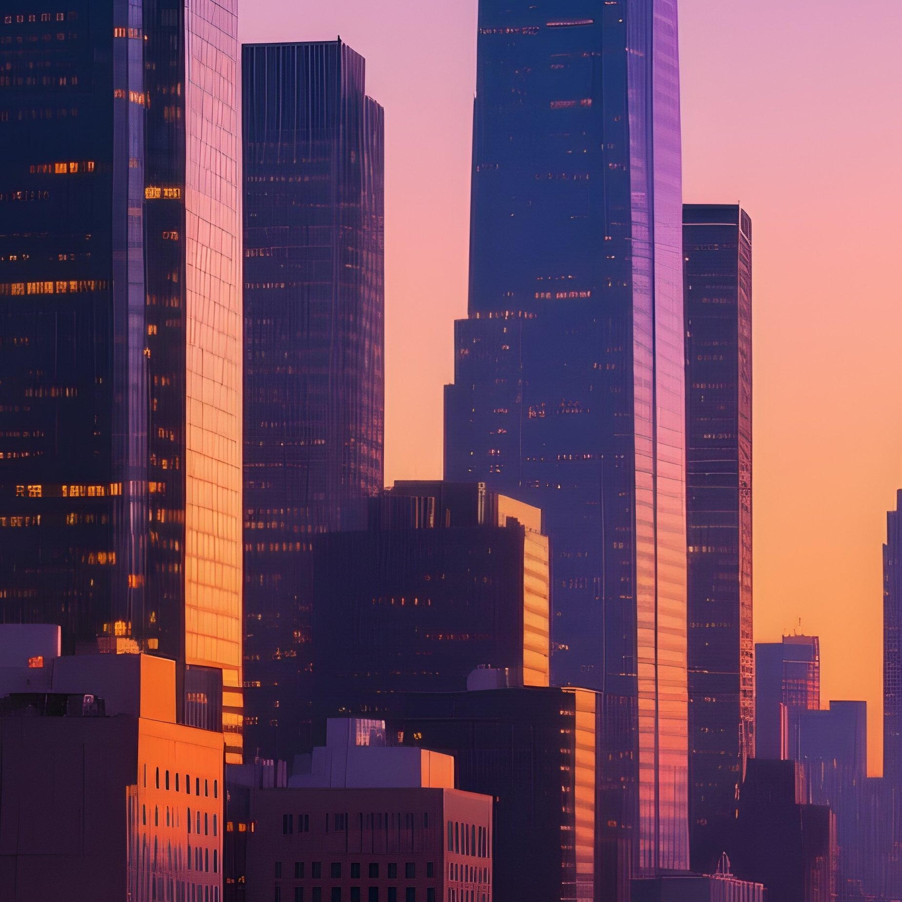 Urban Landscape Stadtbild City Skyline At Dusk - Full Resolution Quality Preview