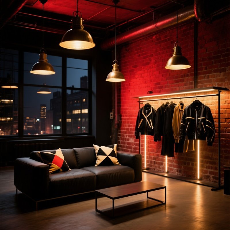 Urban Loft Night Industrial Design