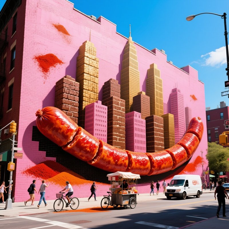 Urban Street Mural Sausage Bricks