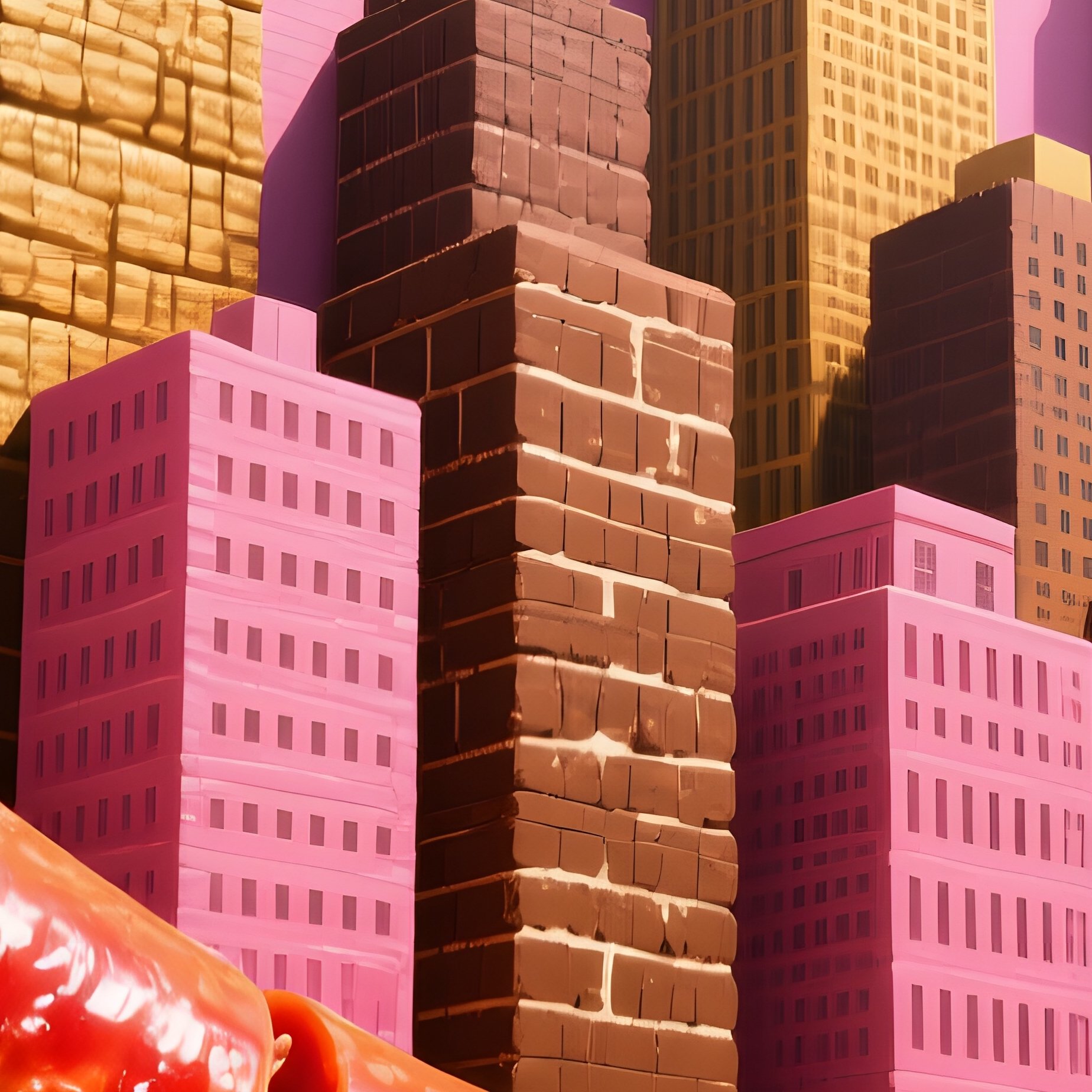 Urban Street Mural Sausage Bricks - Full Resolution Quality Preview