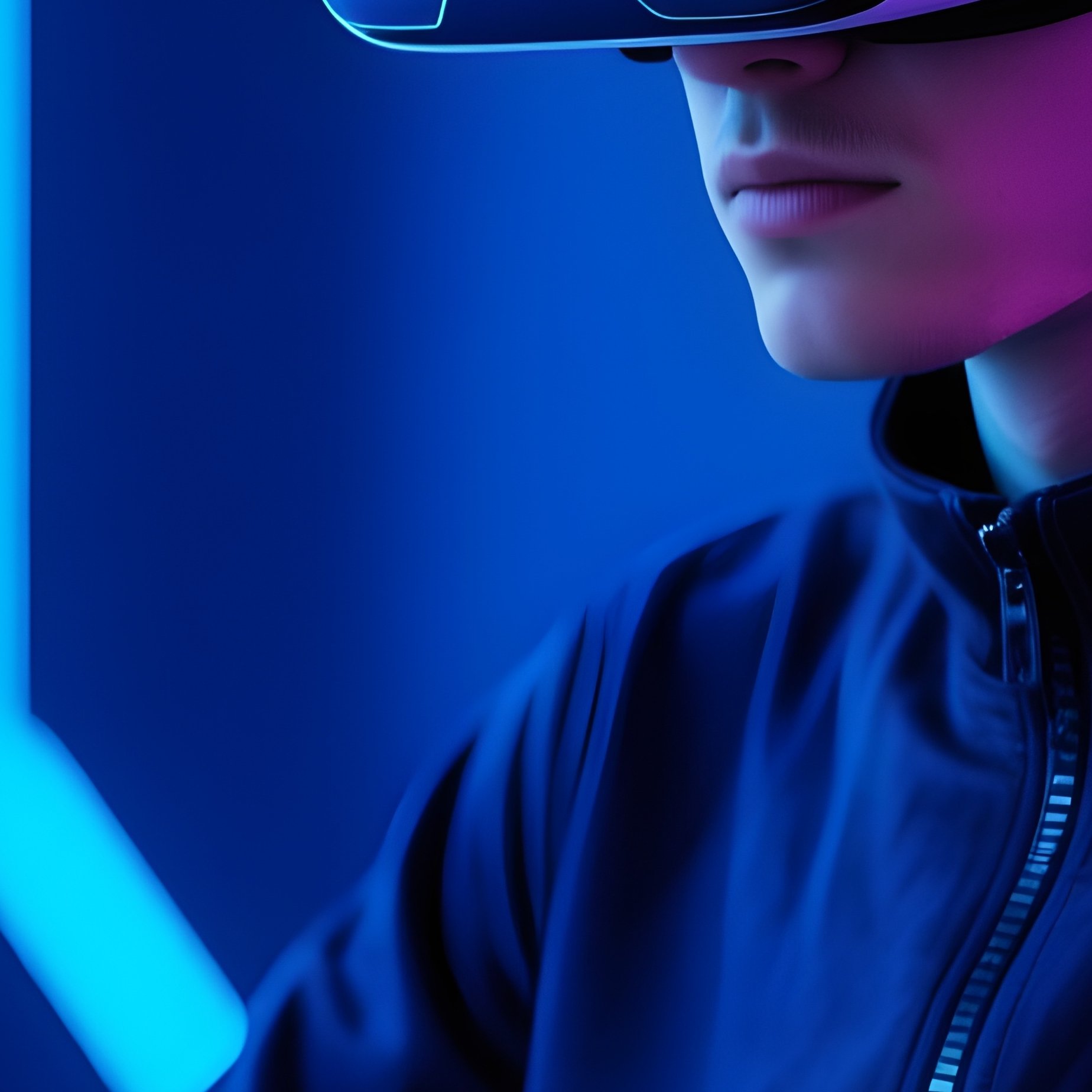 User At Workstation Vr Headset Sci Fi - Full Resolution Quality Preview