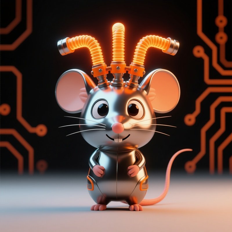 Vacuum Tube Mouse Glowing Orange