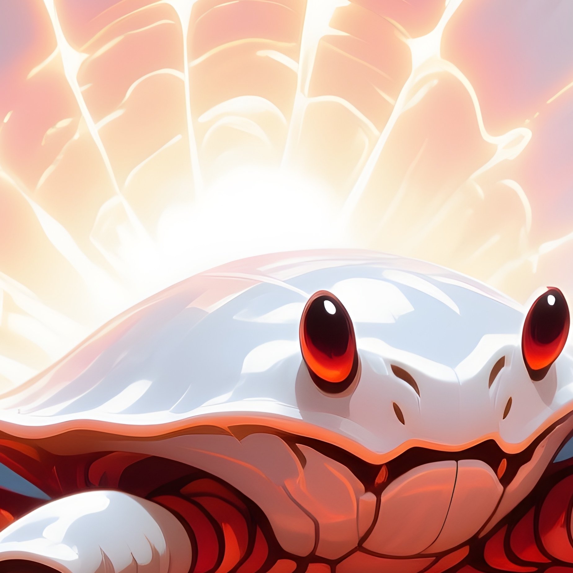 Vent Crab White Shell Glowing From Geothermal Heat 2 - Full Resolution Quality Preview