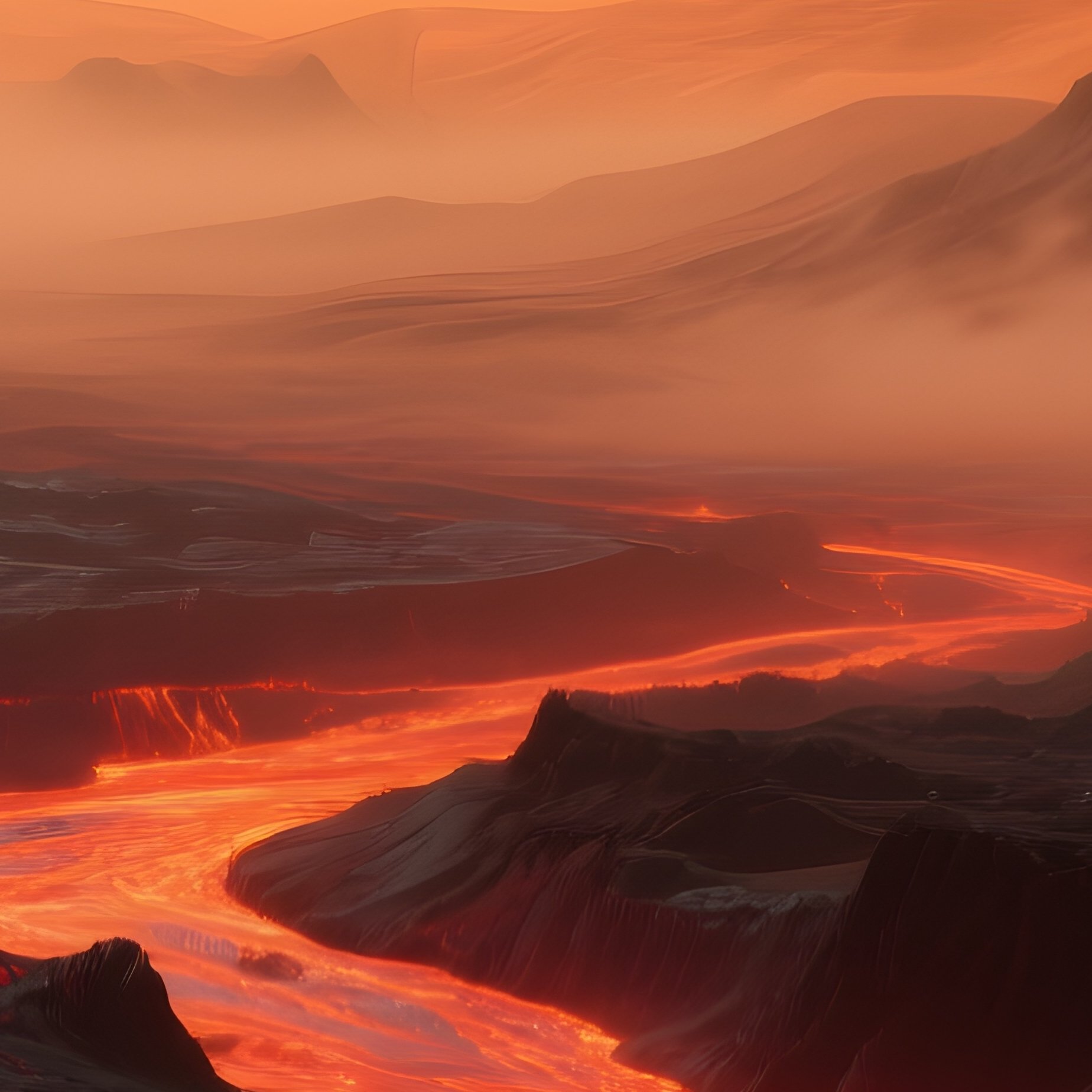 Venus Surface Lava Rivers Science Fiction - Full Resolution Quality Preview