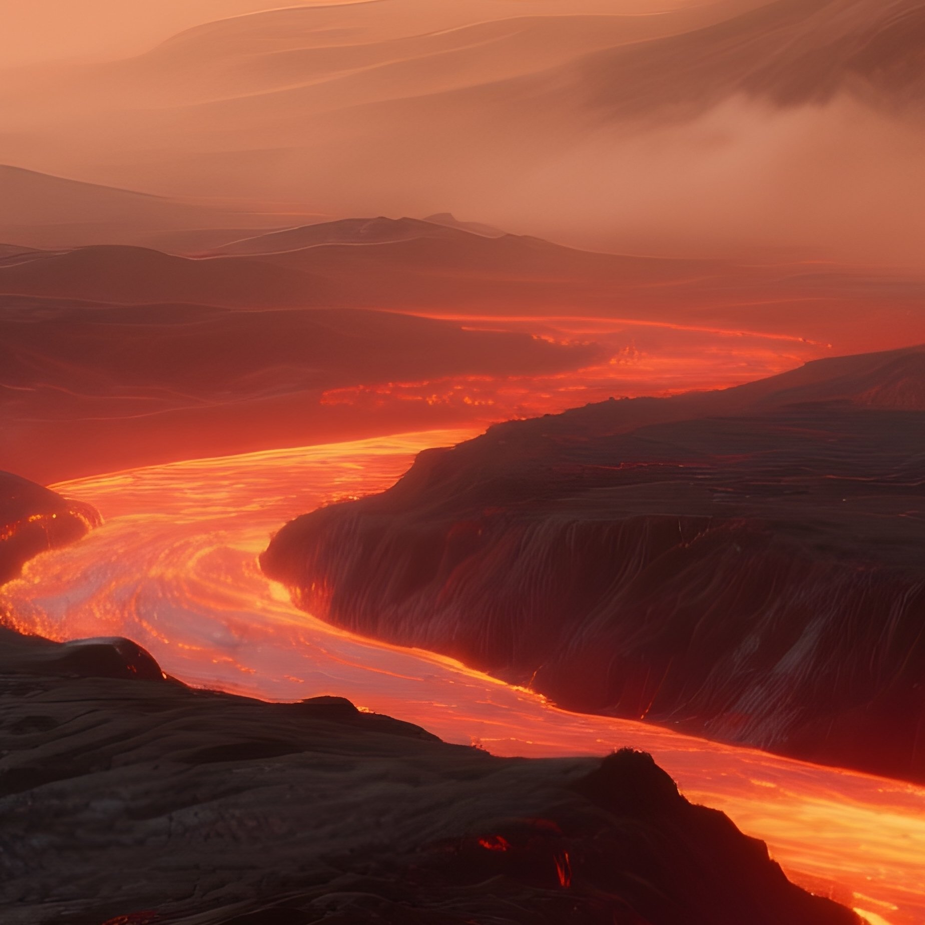Venus Surface Volcanic Lava Rivers - Full Resolution Quality Preview