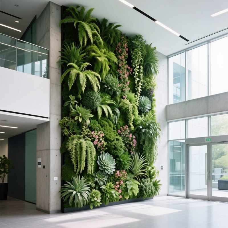 Vertical Garden Living Wall Inside Corporate Lobby