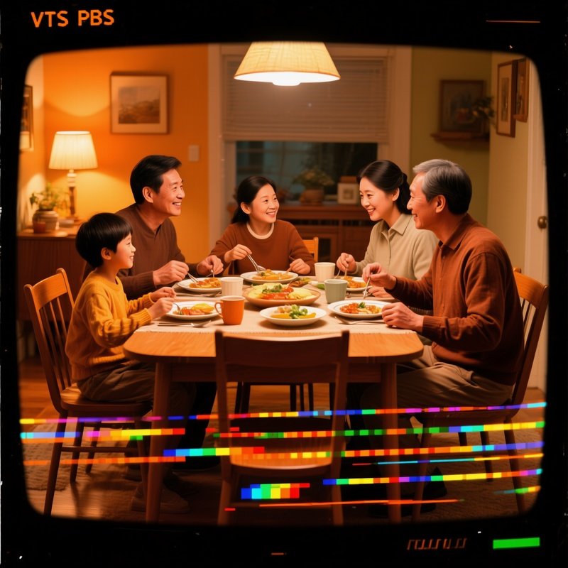 Vhs Glitch Family Dinner