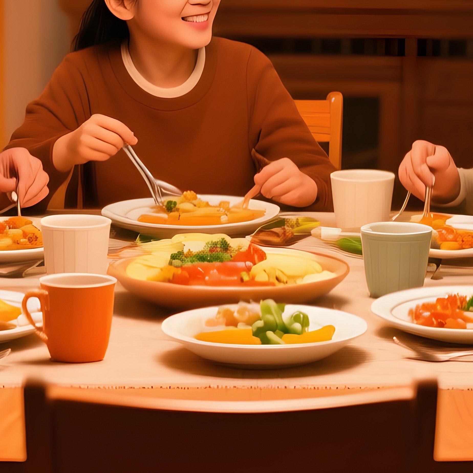 Vhs Glitch Family Dinner - Full Resolution Quality Preview