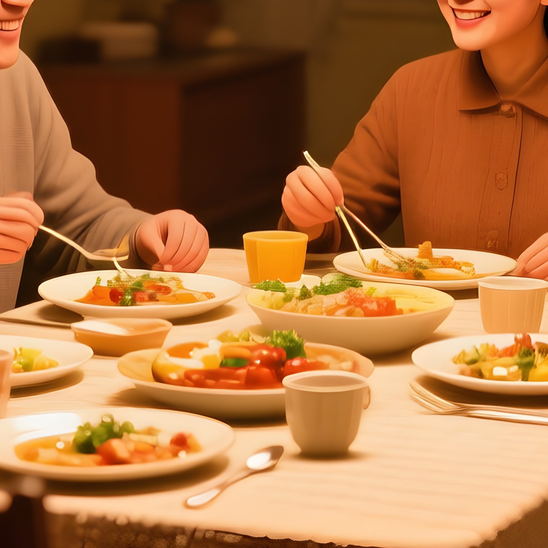 Vhs Glitch Family Dinner - Full Resolution Quality Preview