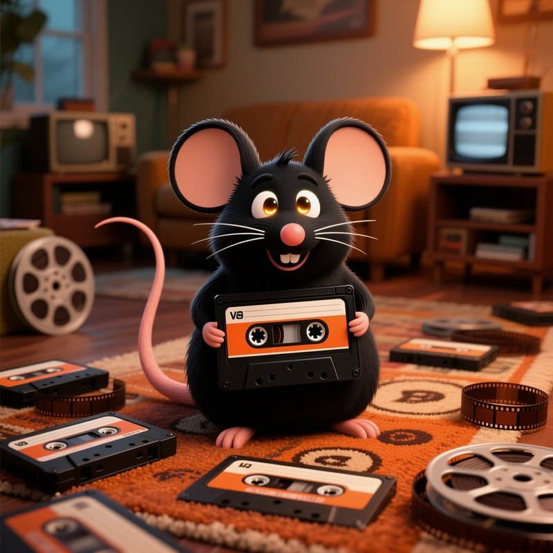 Vhs Tape Chunky Mouse Shaped Black Vhs Video Tape