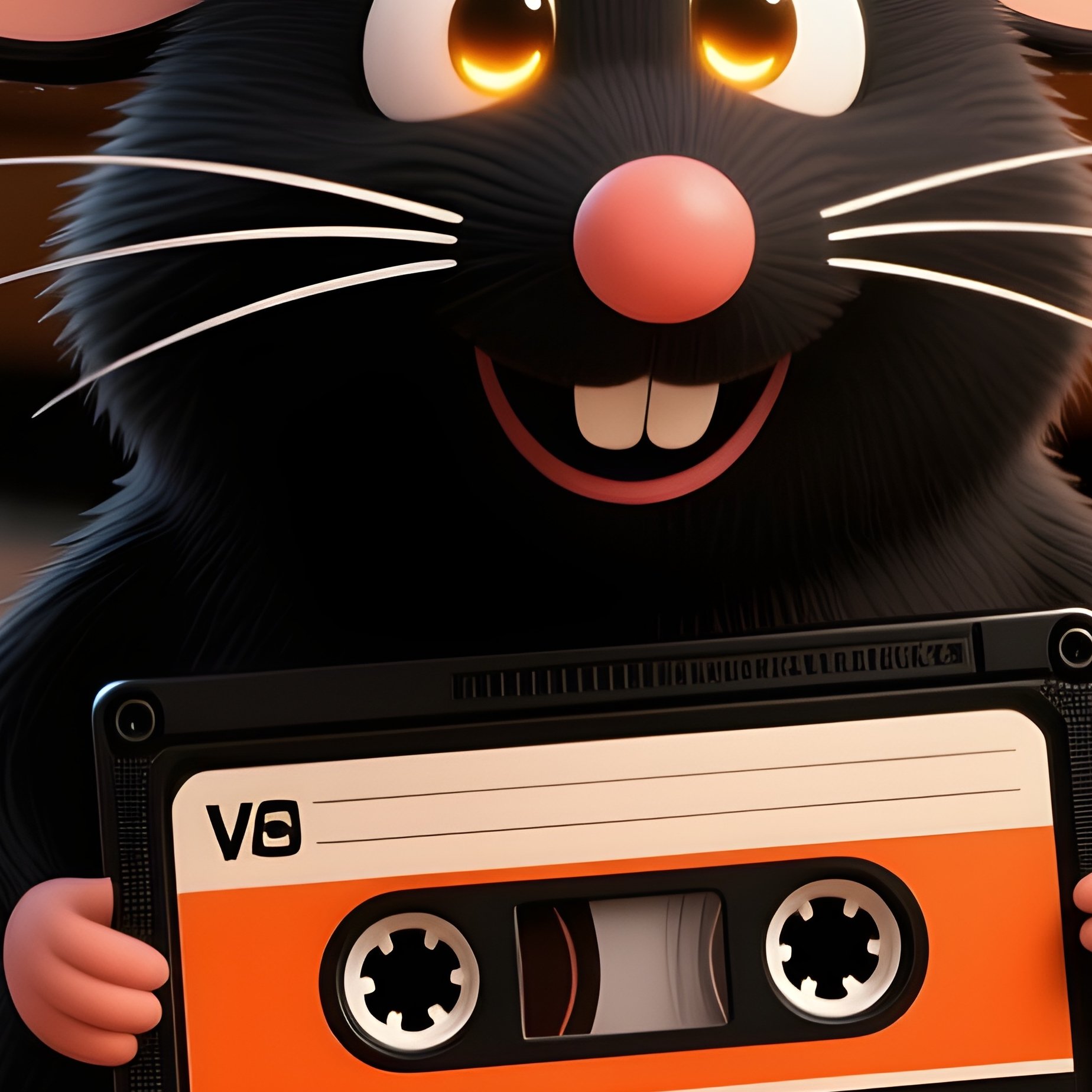 Vhs Tape Chunky Mouse Shaped Black Vhs Video Tape - Full Resolution Quality Preview