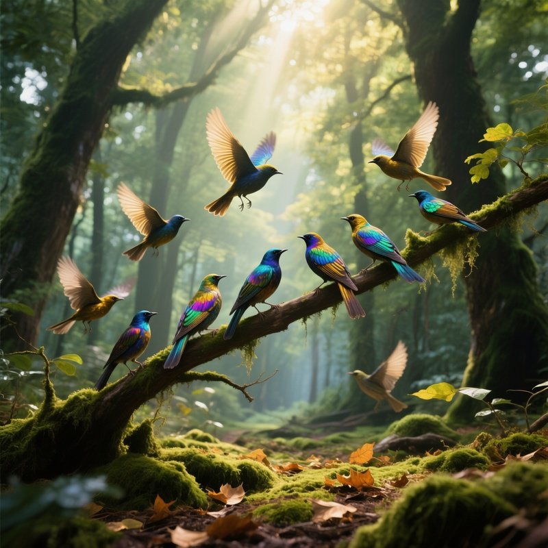 Vi Feathered Game 76 85 Feathered Birds In Forest