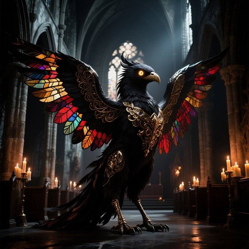 Vi Feathered Game 76 85 Feathered Creature In Gothic Church