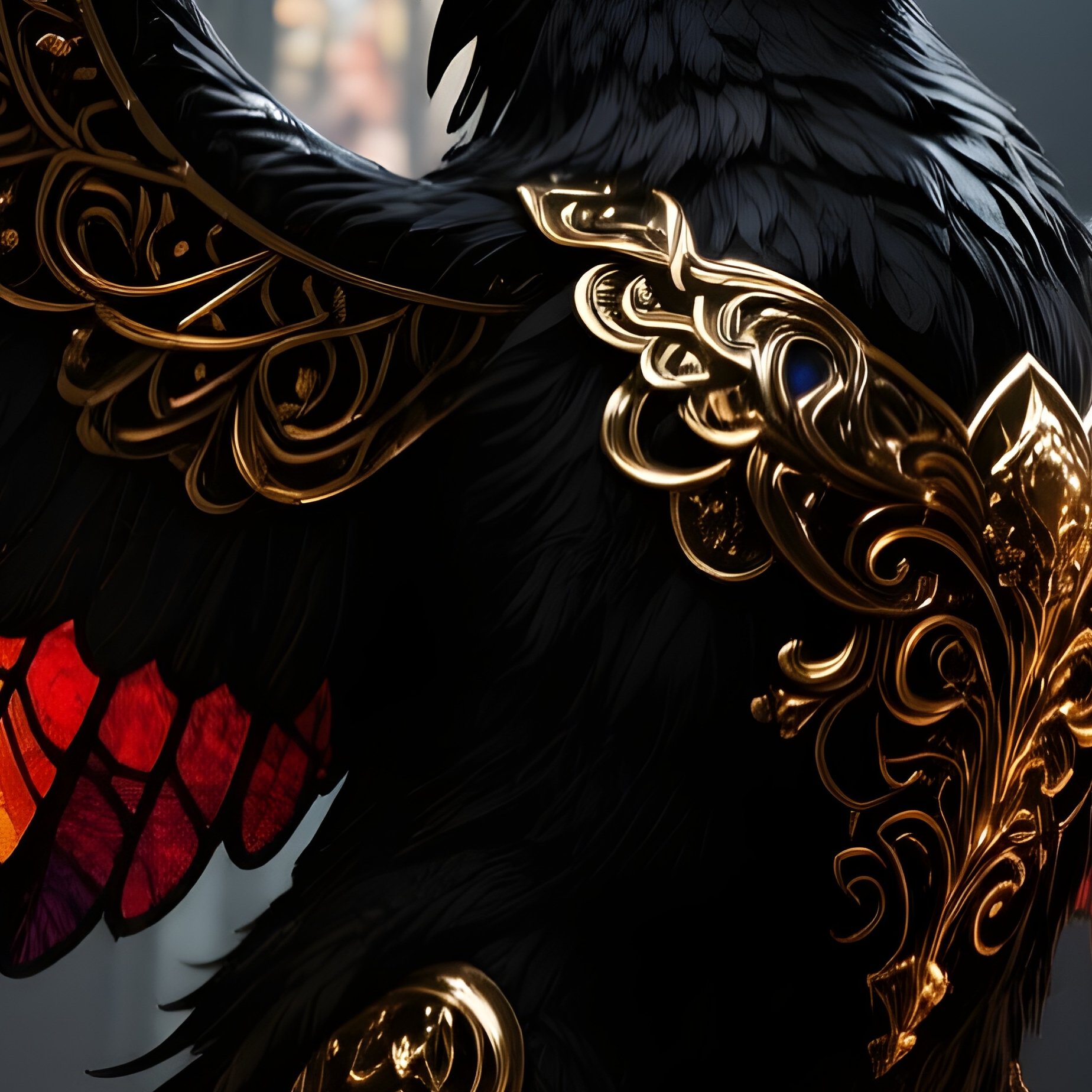 Vi Feathered Game 76 85 Feathered Creature In Gothic Church - Full Resolution Quality Preview