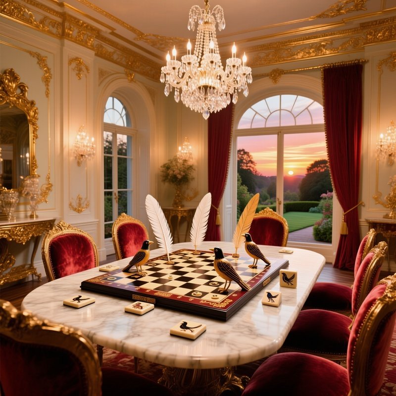 Vi Feathered Game 76 85 Feathered Game Board In Luxury Dining Room