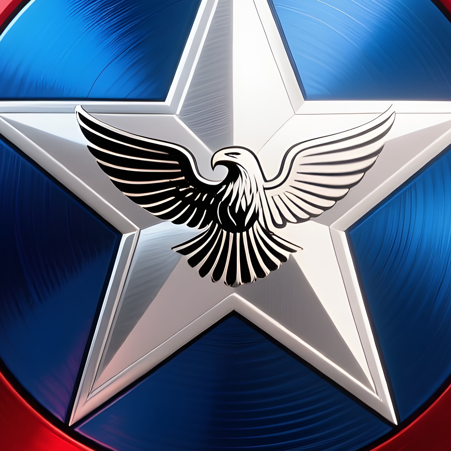 Vibranium Shield Patriotic Red White Blue - Full Resolution Quality Preview