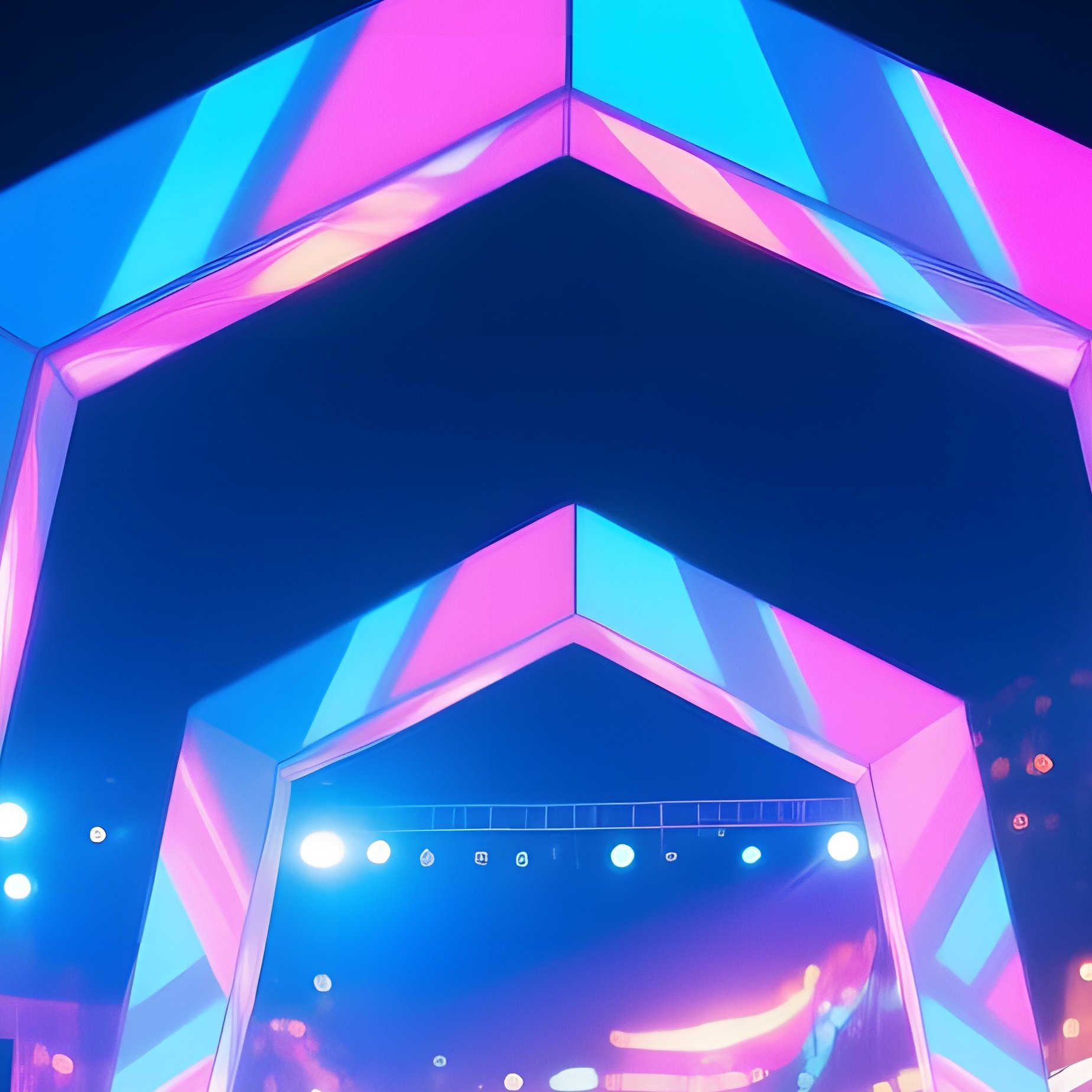Vibrant Night Festival Geometric Led Arches - Full Resolution Quality Preview