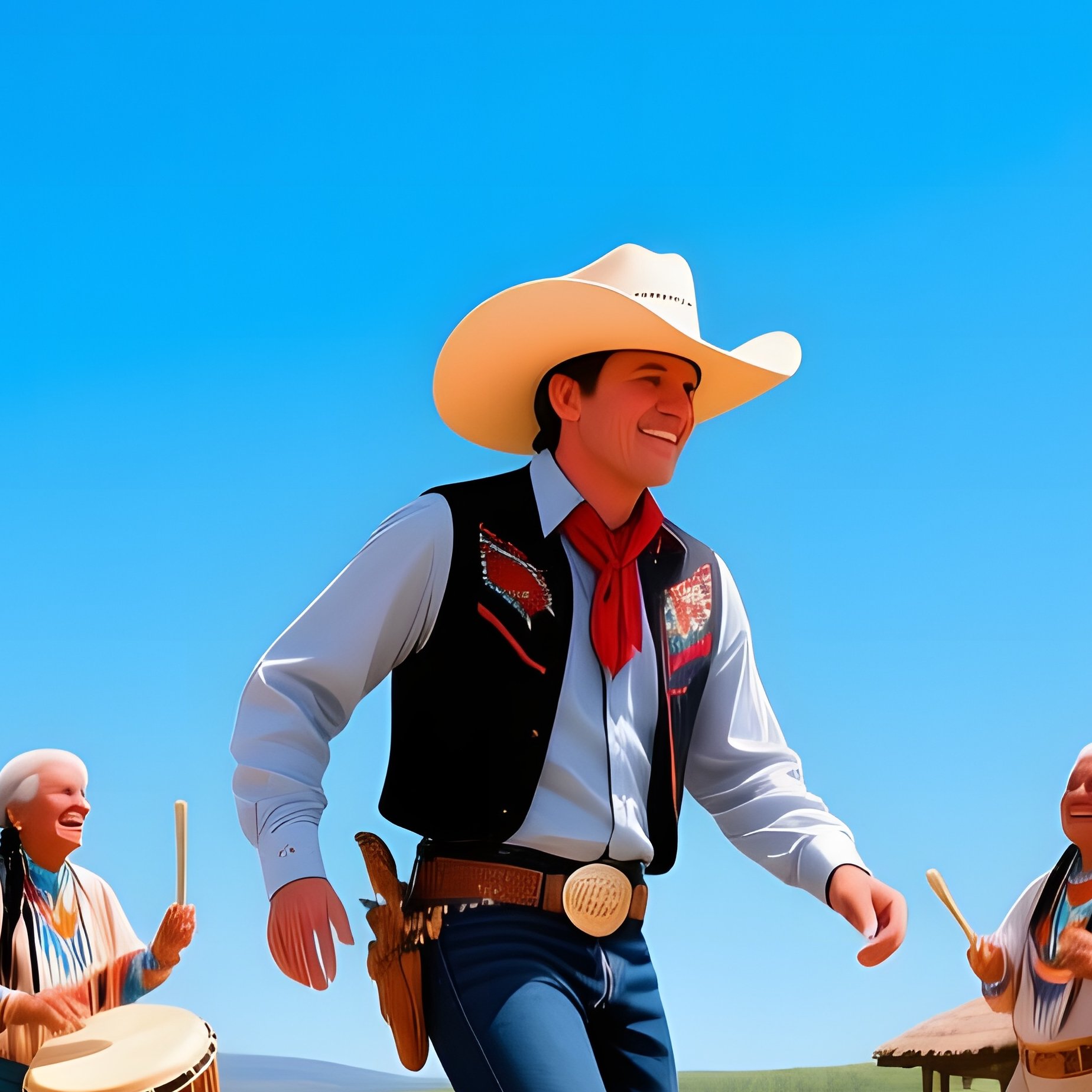 Vibrant Spring Celebration Native Village Cowboy Dance - Full Resolution Quality Preview