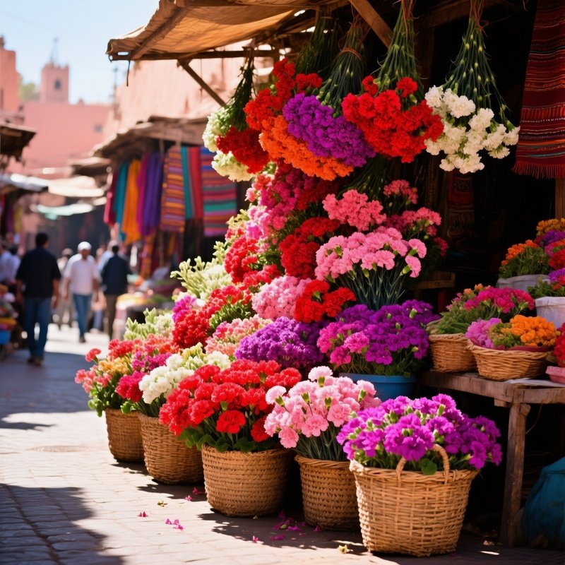 Vibrant Street Market Stall Marrakech
